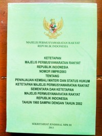 KETETAPAN MAJELIS PERMUSYAWARATAN RAKYAT REPUBLIK INDONESIA