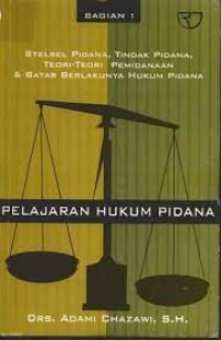 Image of PELAJARAN HUKUM PIDANA 1