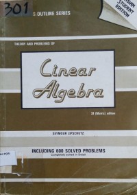 THEORY AND PROBLEMS OF LINEAR ALGEBRA: SI (Metric) Edition