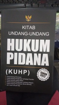 Kitab undang-undang hukum  (pidana KHHP ) 2022